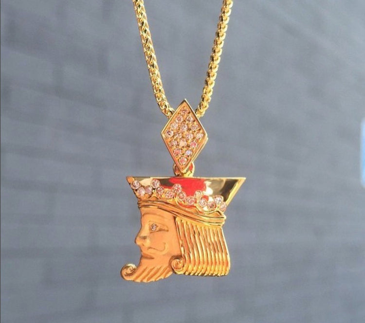 King of Diamonds gold and diamond pendant