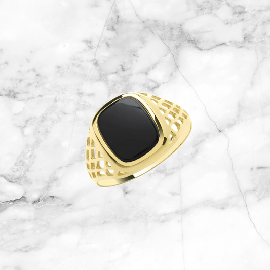 ONYX Square Basket Ring