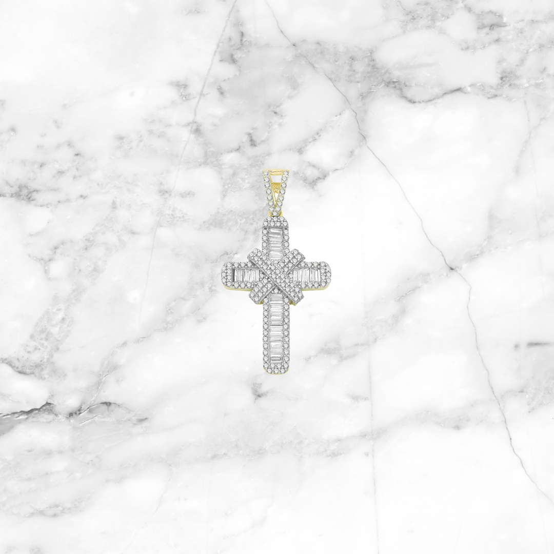 Baguette Diamond Cross Pendant