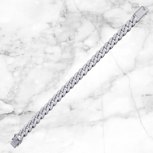 Double Row Diamond Cuban Bracelet (11.5mm)