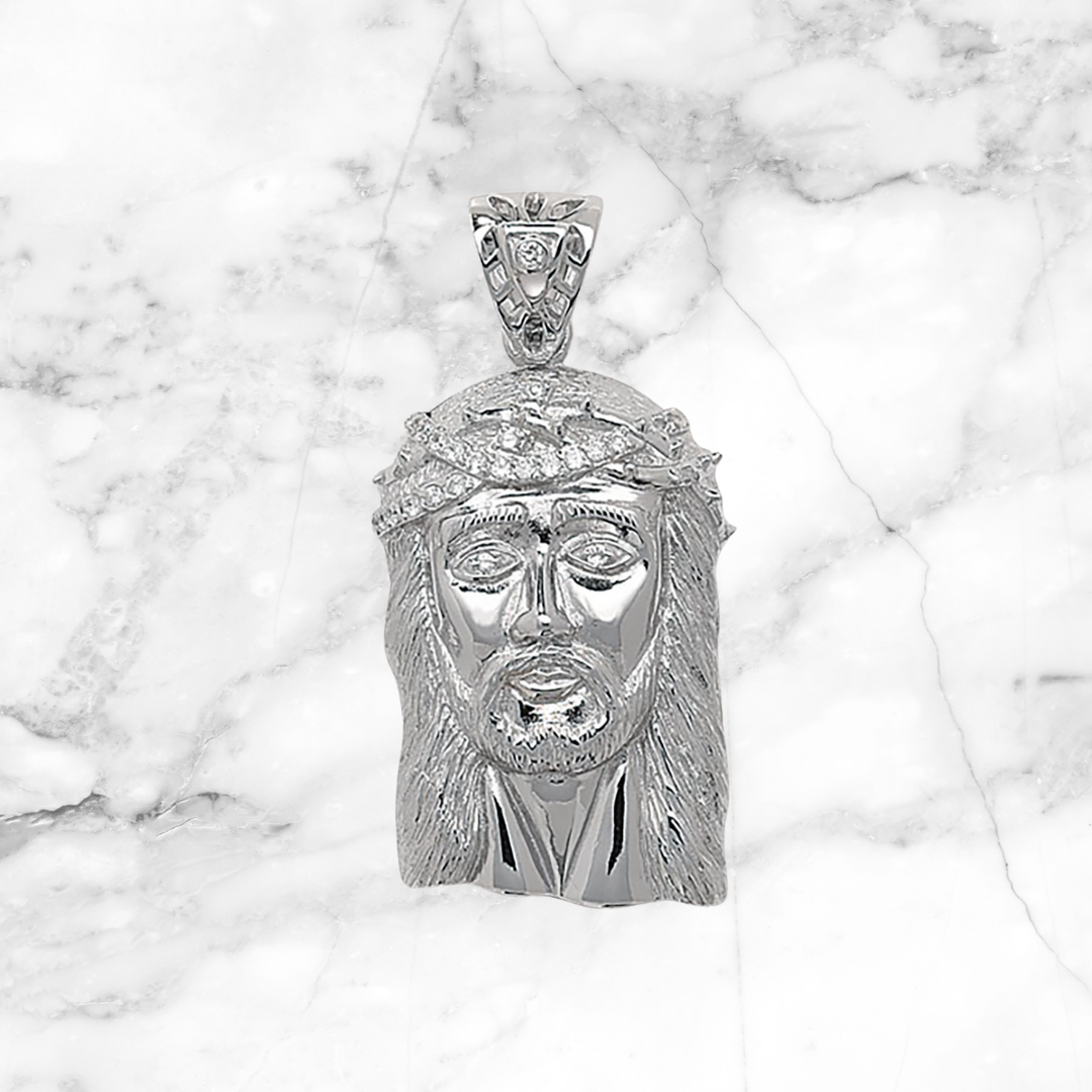 Large Diamond Jesus Pendant