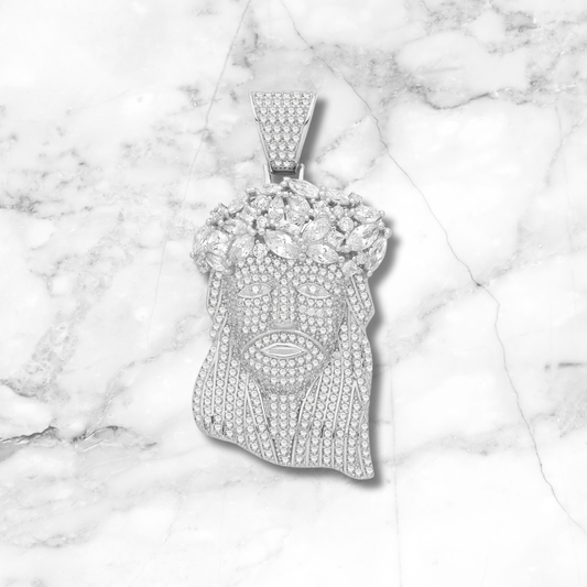 Marquise Diamond Jesus Pendant
