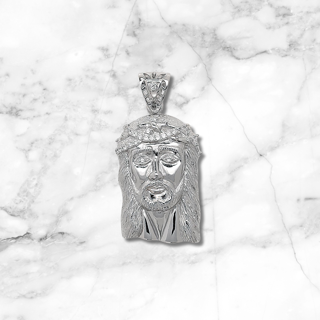 Large Diamond Jesus Pendant