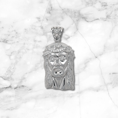 Large Diamond Jesus Pendant