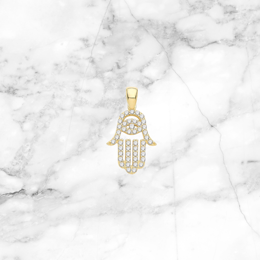 Diamond Hamsa Pendant