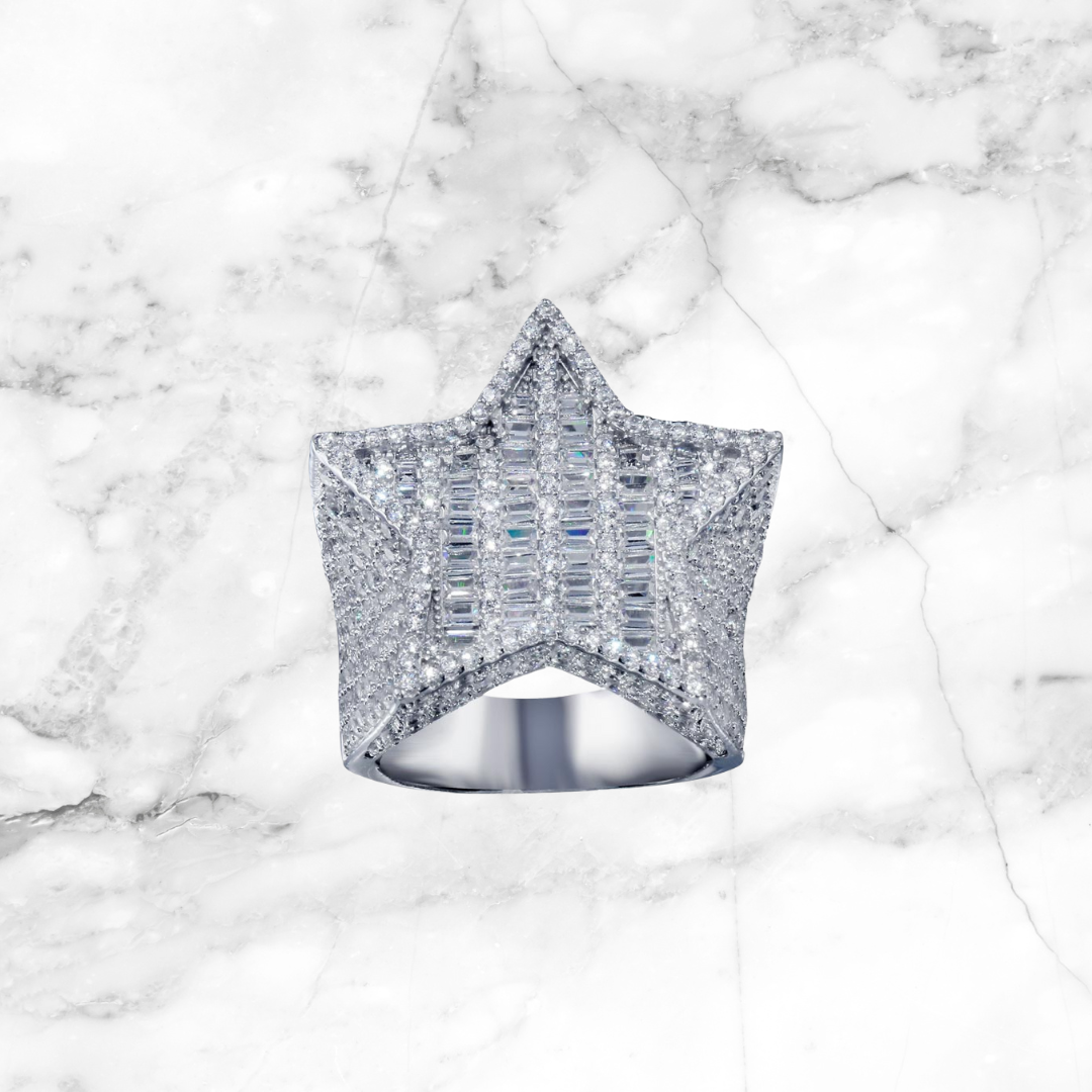 Baguette Diamond Star Ring