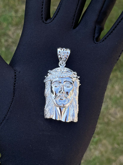 Large Diamond Jesus Pendant