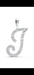 Bespoke LG Diamond Letter J Pendant & Chain