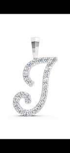 Bespoke LG Diamond Letter J Pendant & Chain