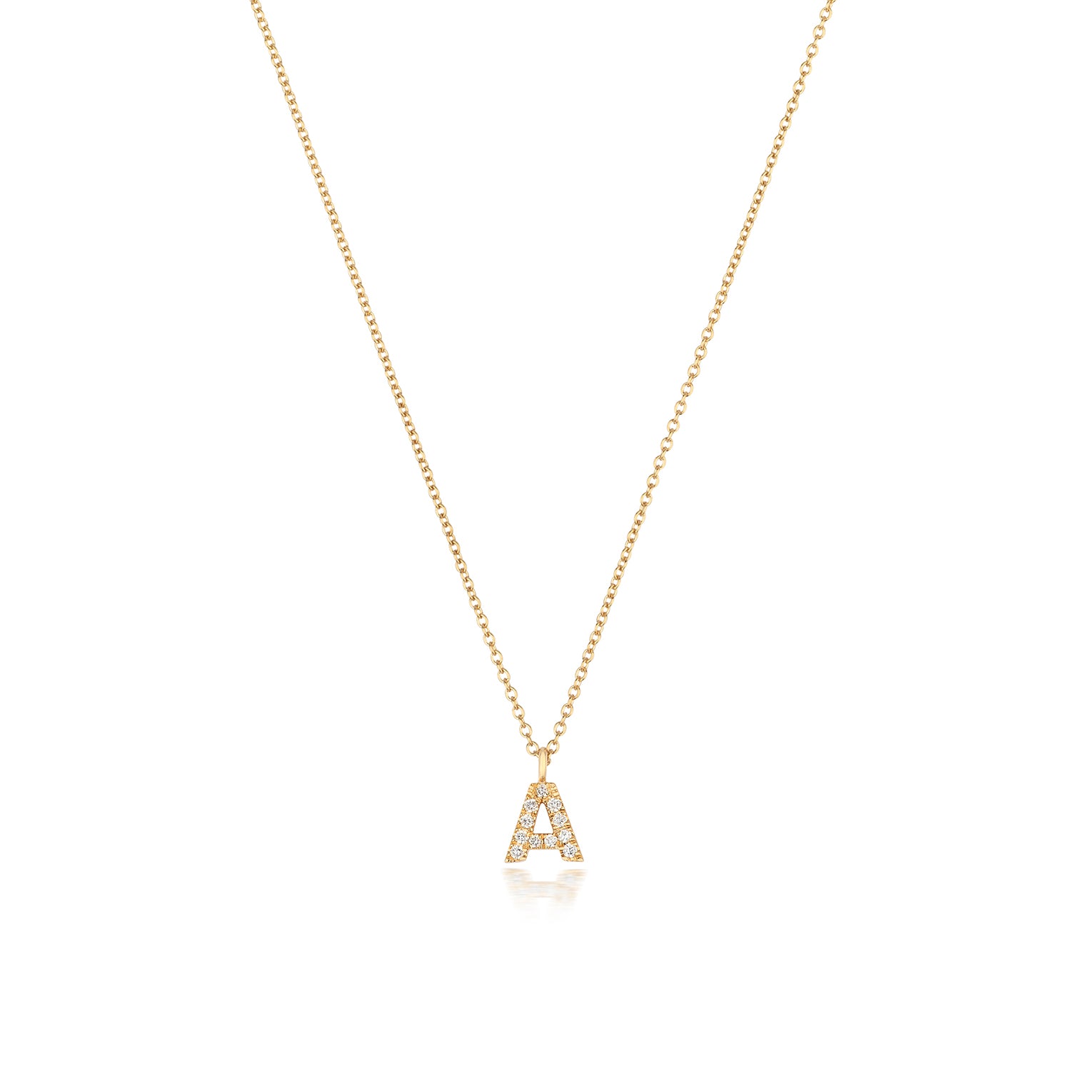Micro Diamond Letter Necklace