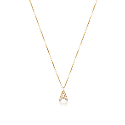 Micro Diamond Letter Necklace