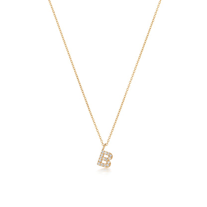 Micro Diamond Letter Necklace