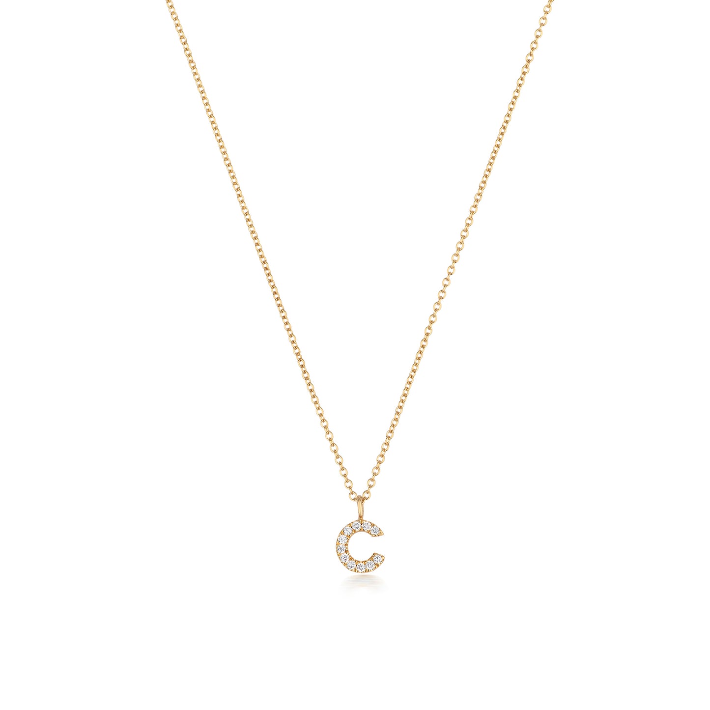 Micro Diamond Letter Necklace