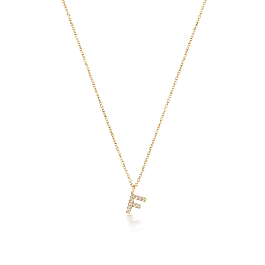 Micro Diamond Letter Necklace