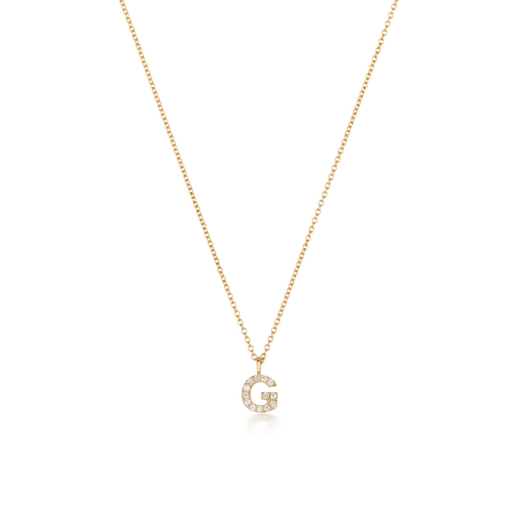 Micro Diamond Letter Necklace