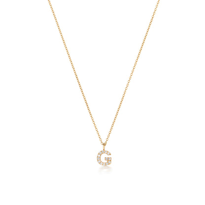 Micro Diamond Letter Necklace