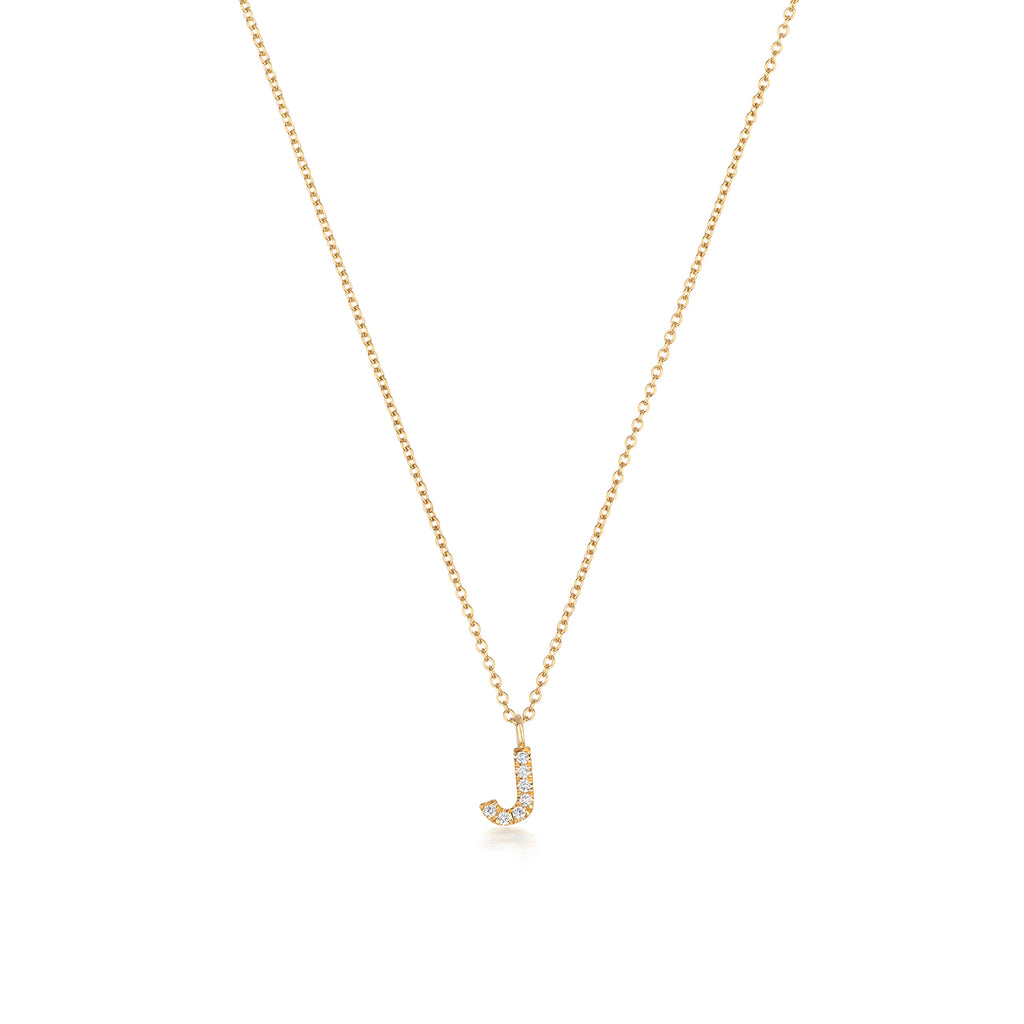 Micro Diamond Letter Necklace