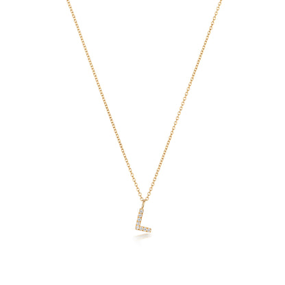 Micro Diamond Letter Necklace