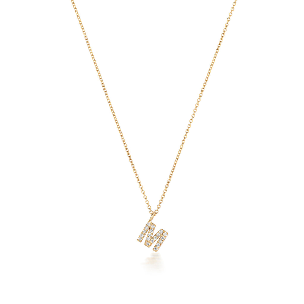 Micro Diamond Letter Necklace