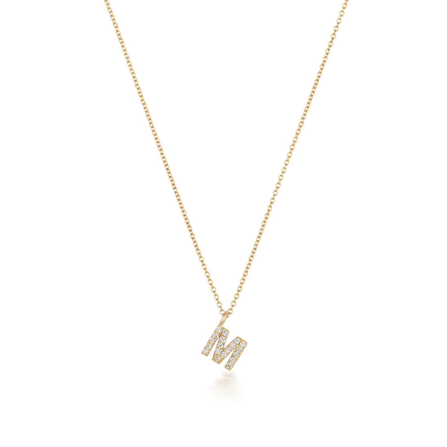 Micro Diamond Letter Necklace