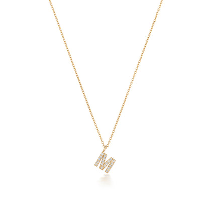 Micro Diamond Letter Necklace