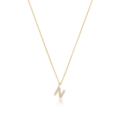 Micro Diamond Letter Necklace