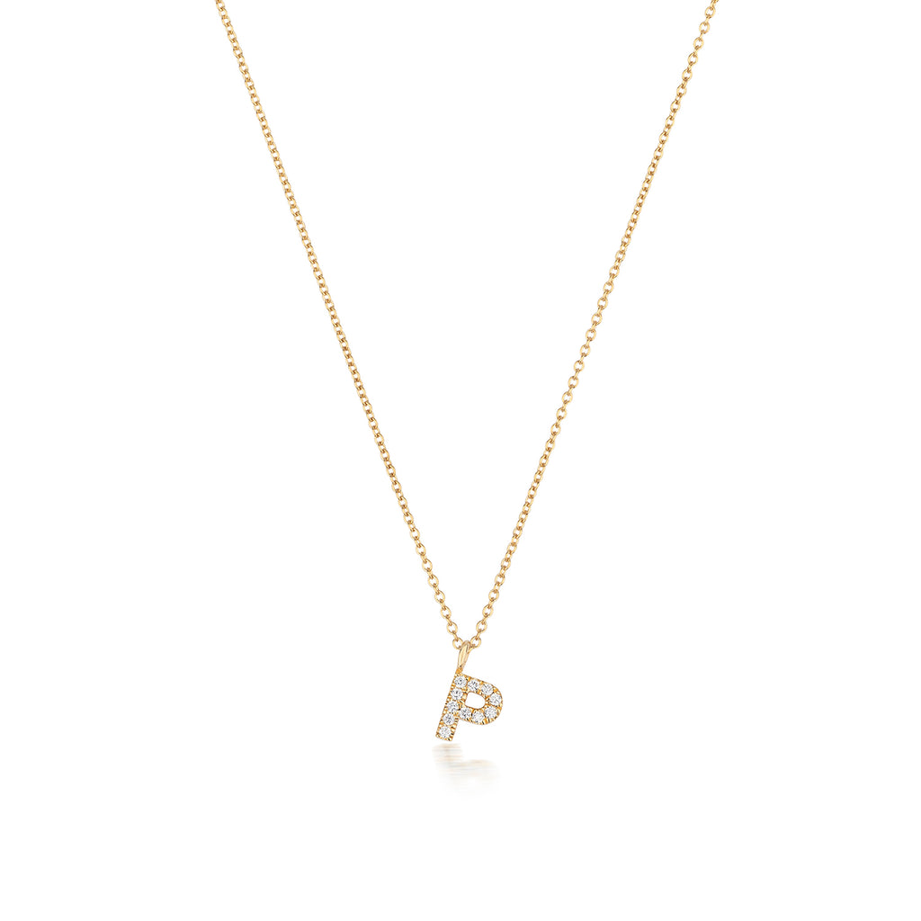 Micro Diamond Letter Necklace