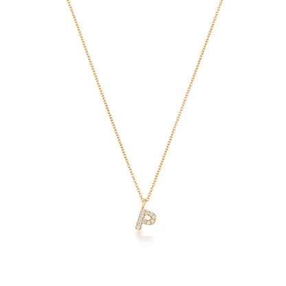 Micro Diamond Letter Necklace