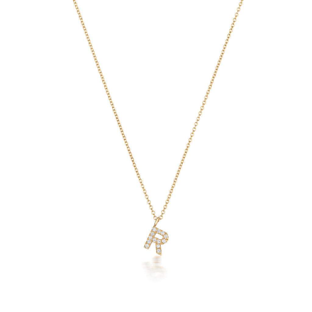 Micro Diamond Letter Necklace