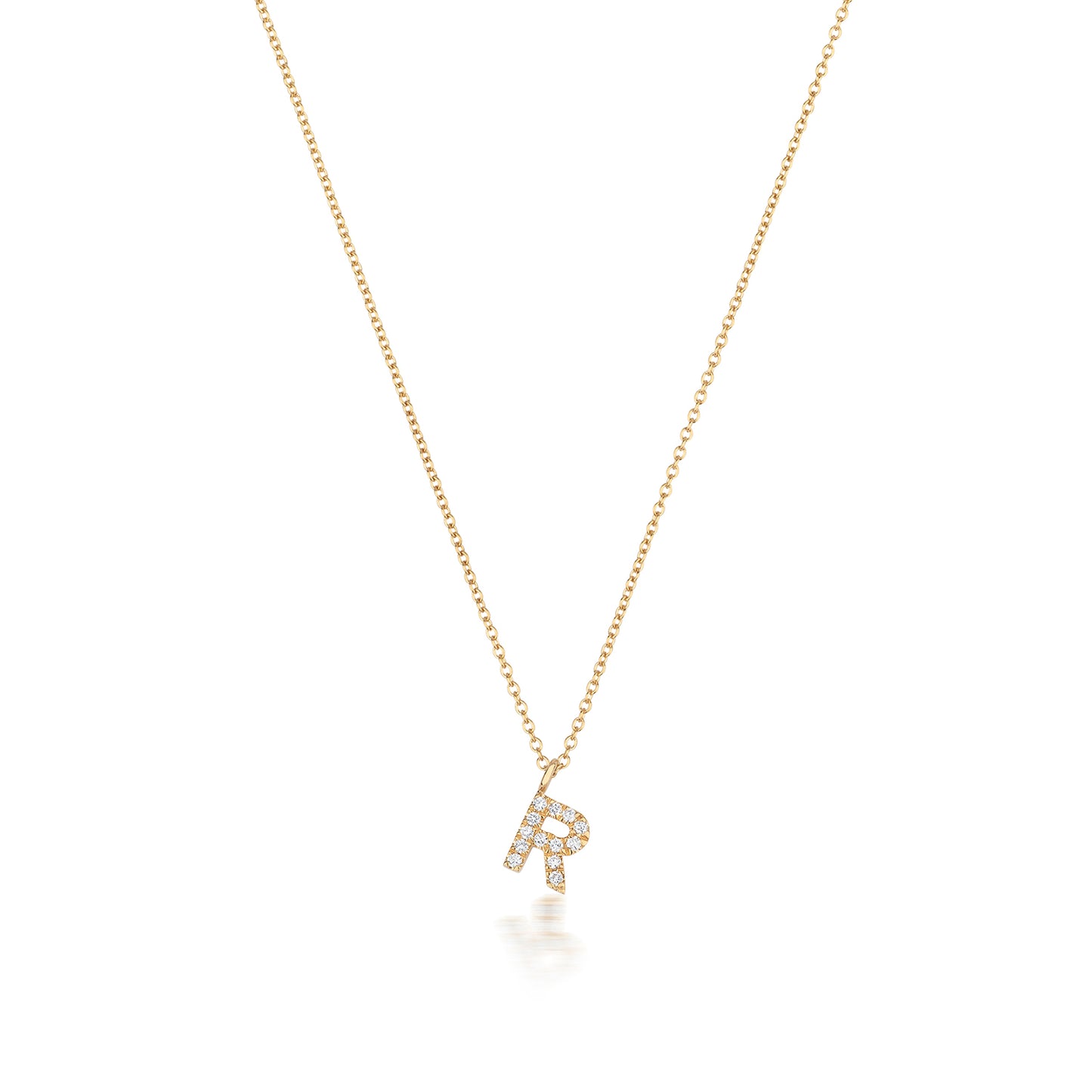 Micro Diamond Letter Necklace