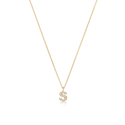 Micro Diamond Letter Necklace