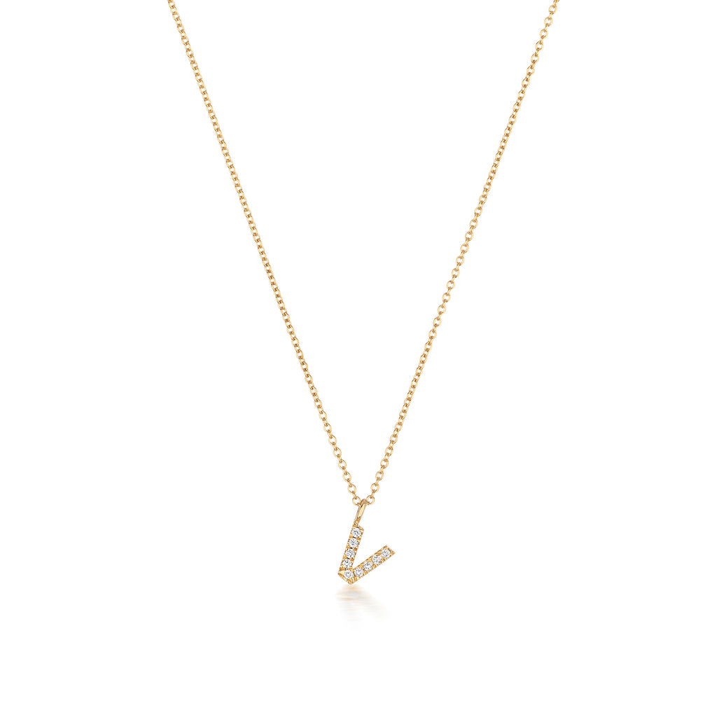Micro Diamond Letter Necklace