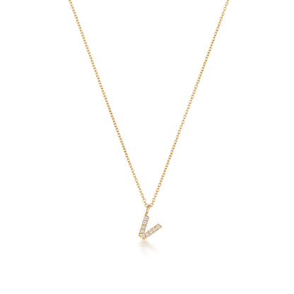 Micro Diamond Letter Necklace