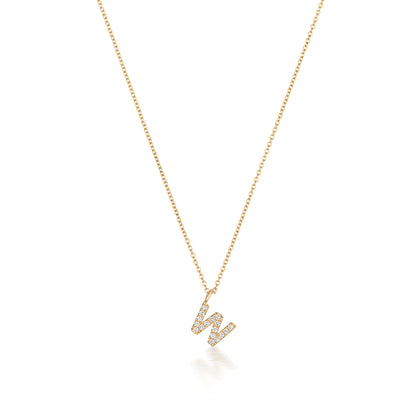 Micro Diamond Letter Necklace