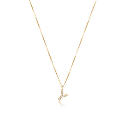 Micro Diamond Letter Necklace