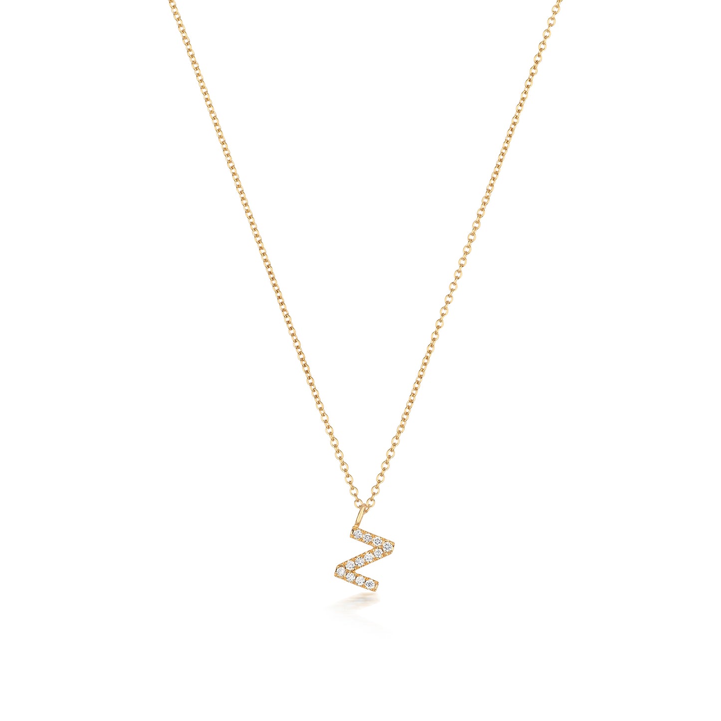 Micro Diamond Letter Necklace