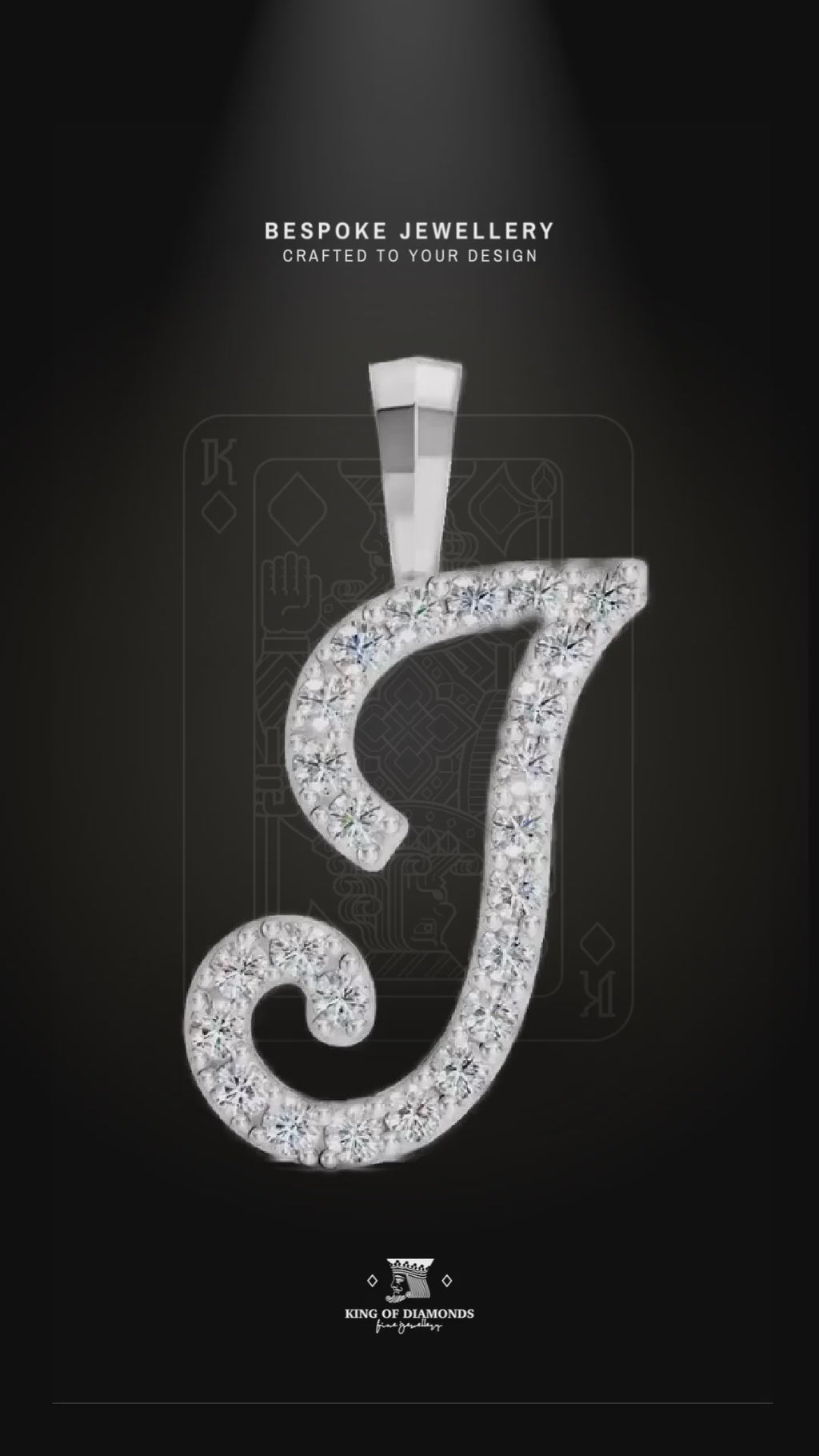 Bespoke LG Diamond Letter J Pendant & Chain