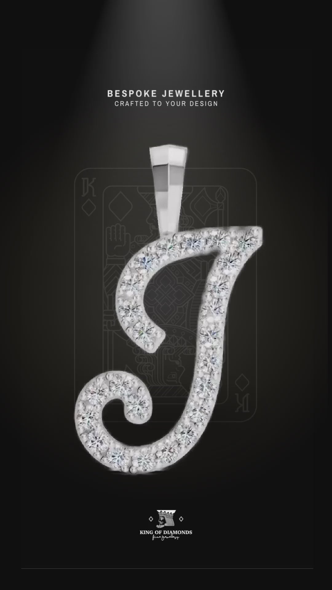 Bespoke LG Diamond Letter J Pendant & Chain