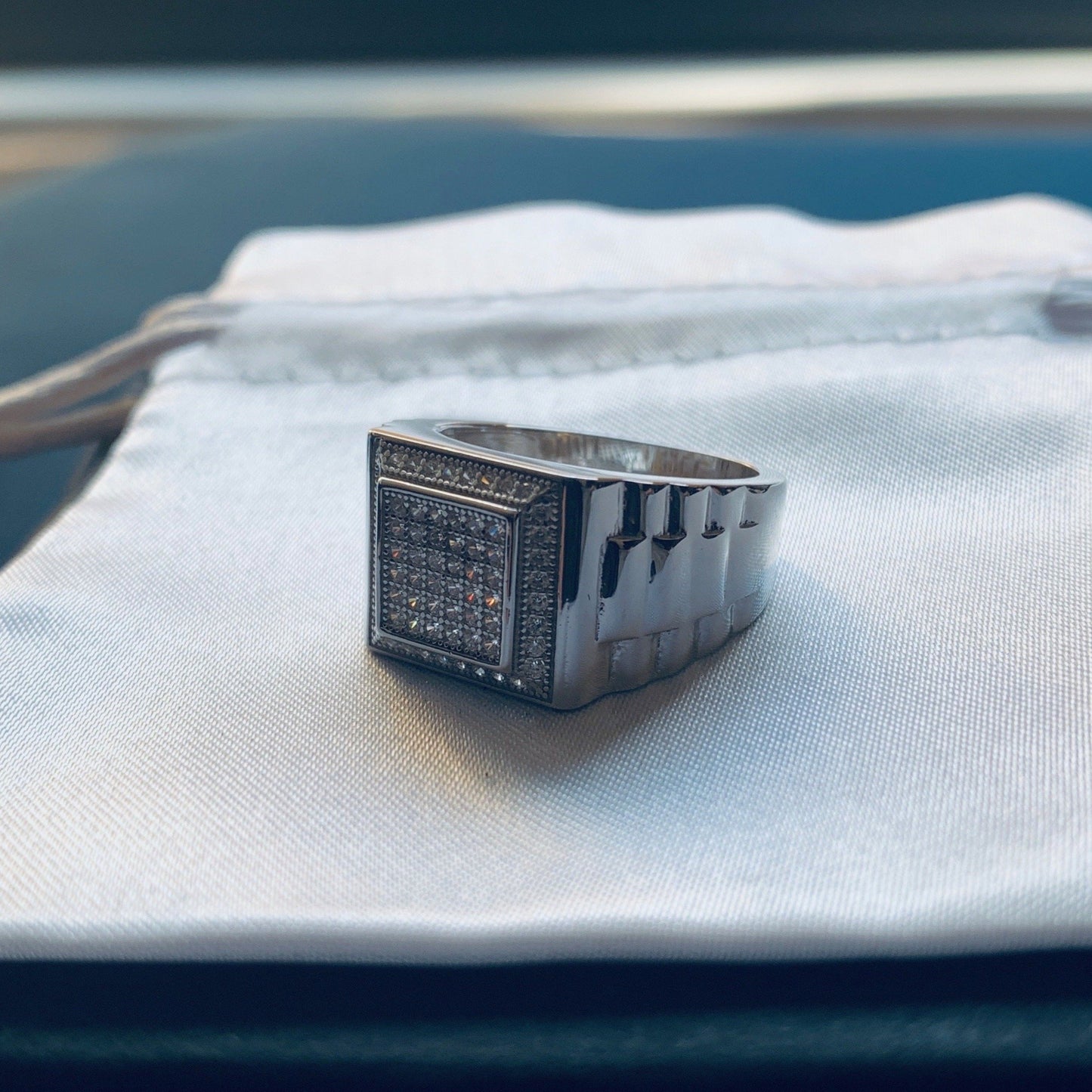 Diamond Square Watch Ring