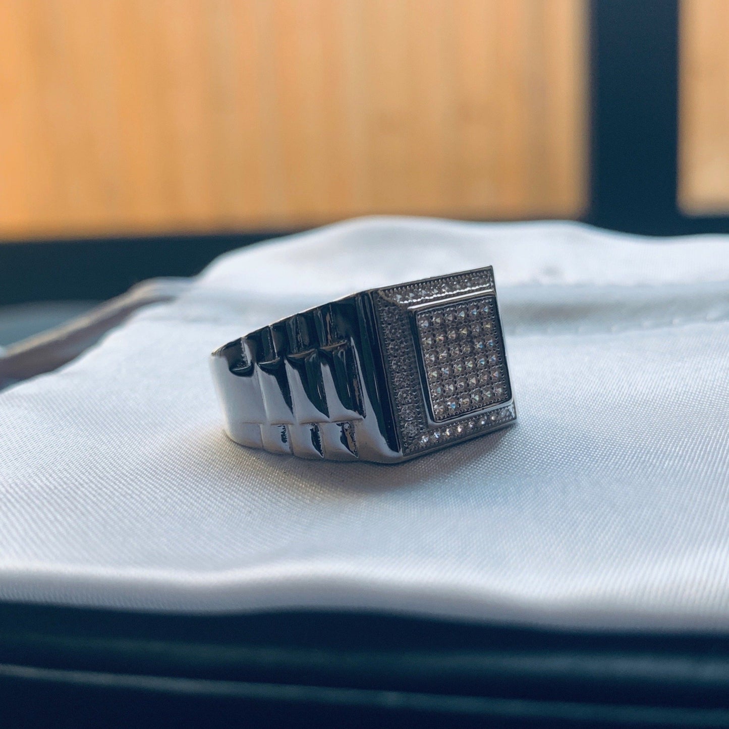 Diamond Square Watch Ring