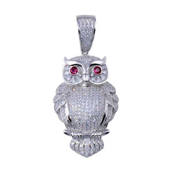 Diamond owl clearance pendant